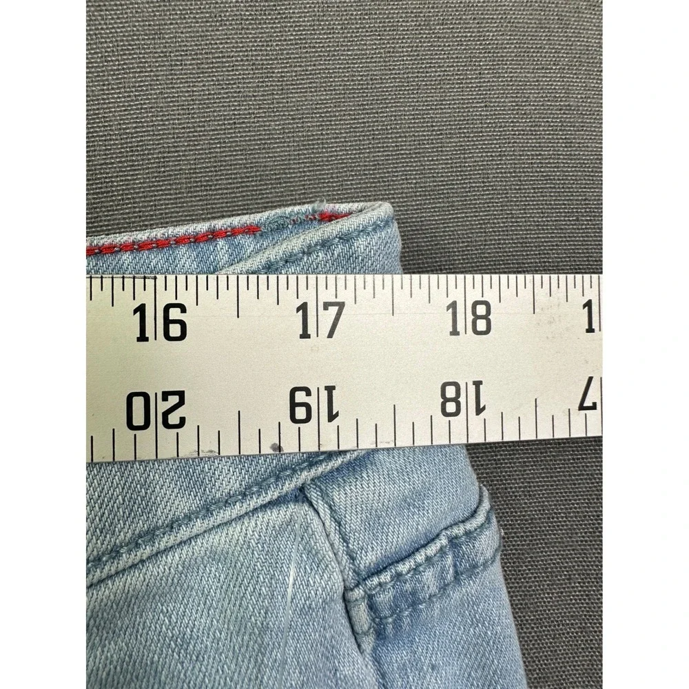 Peace Love World Light Wash Repreve Raw Hem Straight Leg‎ Jeans Womens 16 Blue